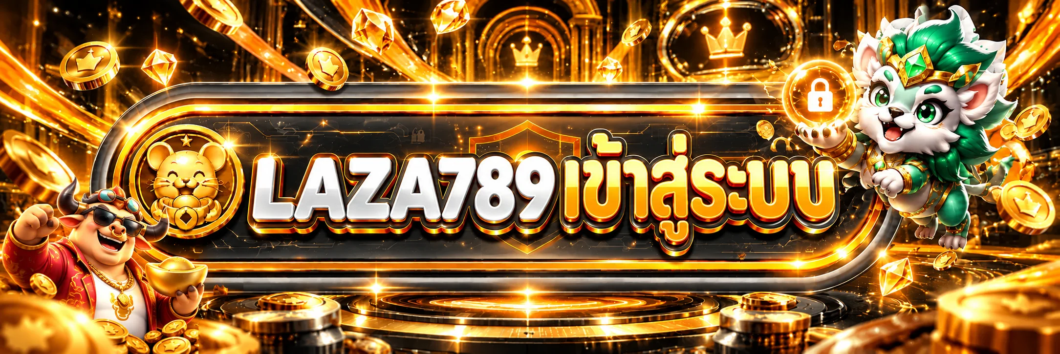 หน้า LAZA789 เข้าสู่ระบบ พร้อมภาพสัญลักษณ์บัญชีปลอดภัย